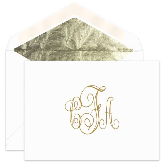 Cursive Monogram Foldover Note Cards